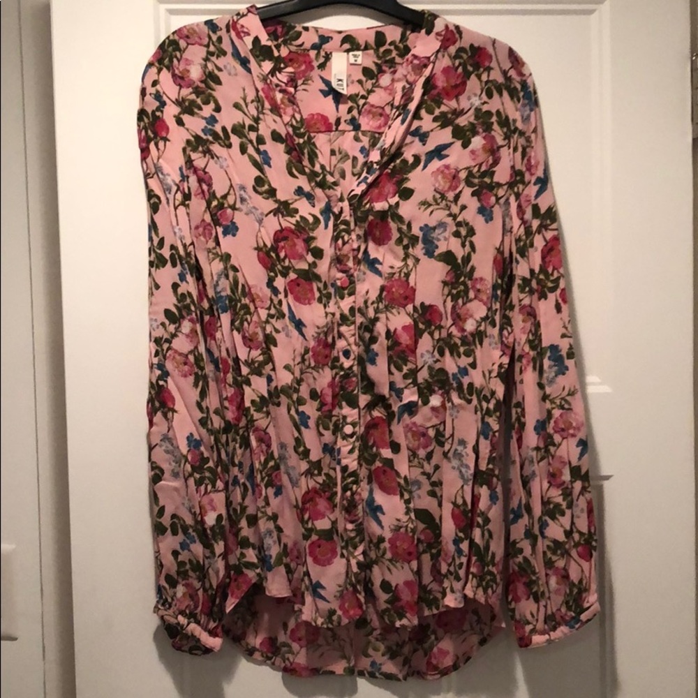 Kut from Kloth floral blouse in dusty rose